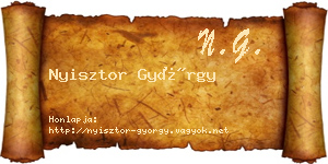 Nyisztor György névjegykártya